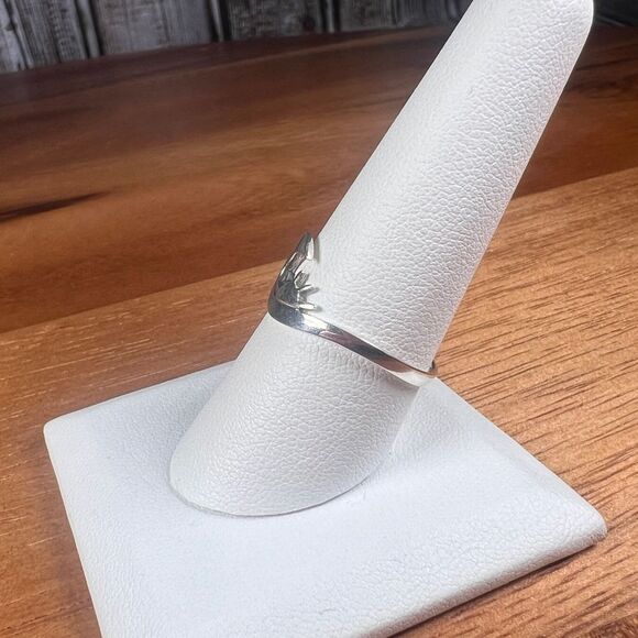 Wave and Sunset Ring .925 Sterling Silver Ocean Theme - Picture 2 of 3